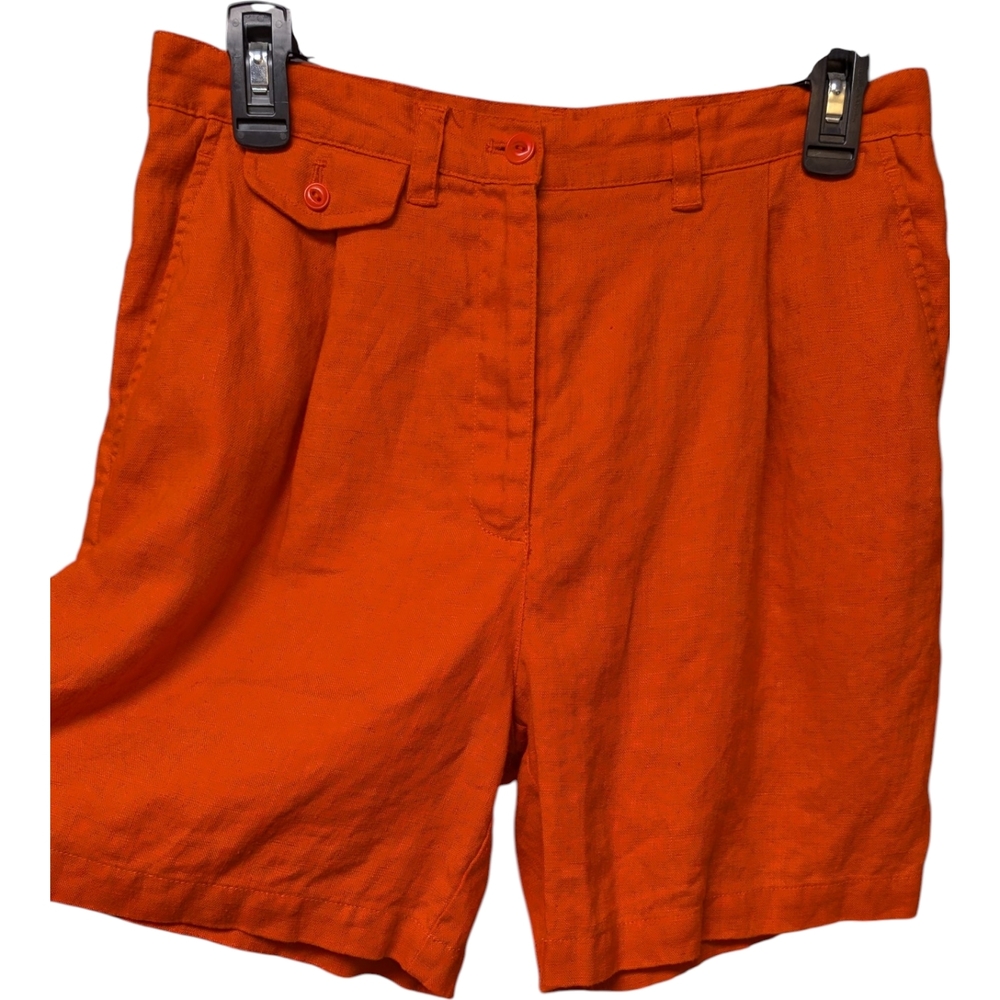 Ralph Lauren Bright Orange Linen-Blend Women's Shorts